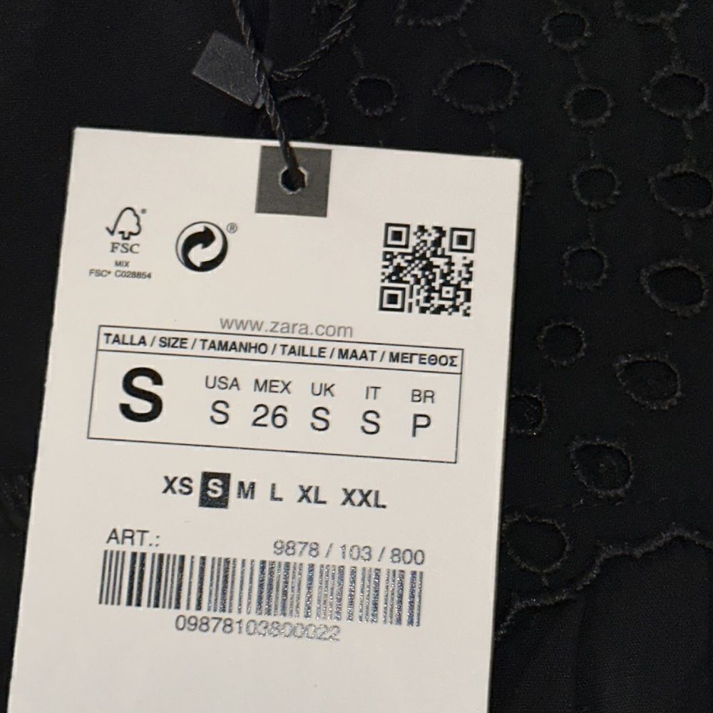 ZARA | Black | OPENWORK EMBROIDERED MINI DRESS - Picture 10 of 11